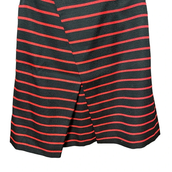 Proenza Schouler Striped Jacquard Suiting‎ Wrap Skirt Black Red Size 4 - Picture 5 of 13